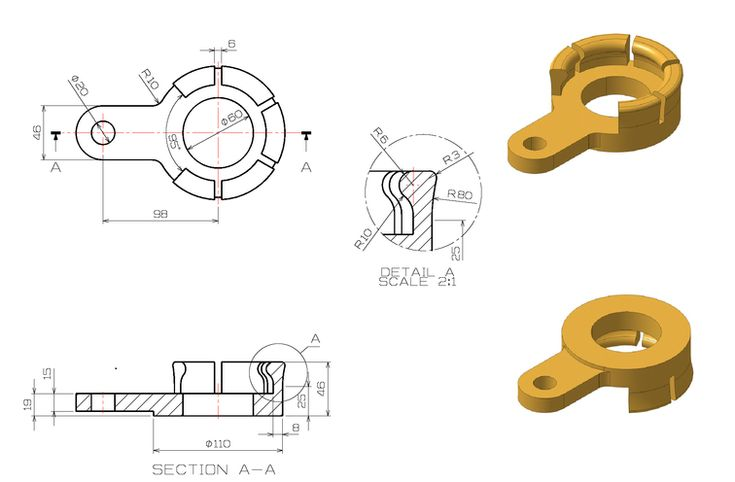 Concept sketch evolving into a finished CAD product design