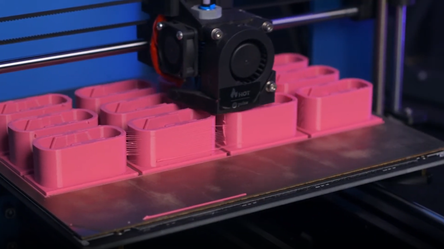 multiple 3d printers producing a small batch of parts