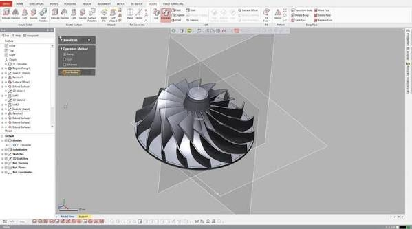 parametric cad model of a mechanical part on screen