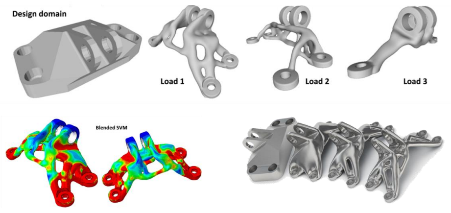 Lightweight bracket with an organic shape produced by topology optimization