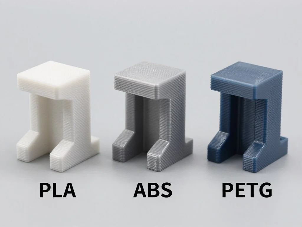 pla, abs, and petg 3d printing filament spools compared side by side
